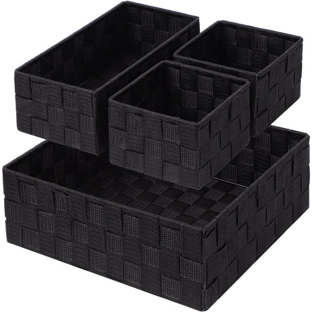 4 Pack Woven Storage Baskets for Organizing, Small Decorative Baskets Cube Bin Tidy for Closet