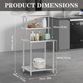 thumbnail image 2 of Stainless Steel Commercial Kitchen Prep & Work Table, Heavy Duty Kitchen Prep Table with Adjustable Shelf for Restaurant, Warehouse, 30 x 24 Inch, 2 of 7