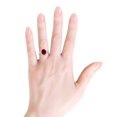 thumbnail image 4 of ANGARA Oval Lab Grown 3.3 Ct Ruby Halo Side Stone Engagement Ring in 14K White Gold for Women (Size-10x8mm) | July Birthstone, Birthday, Anniversary, Jewelry Gift for Women | Lab Grown Ruby Ring, 4 of 8