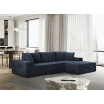 Alexent L-Shaped Modular Modern Sofa, 108” Deep Seat Lounge Sofa for Living Room Bedroom, Blue - Right