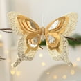 thumbnail image 5 of Yhmxh Christmas Tree Butterfly Ornaments Large Butterfly Clip Christmas Tree Decor Glitter Butterflies Xmas Butterflies Wall Hanging Decor with Clips for Christmas Tree Wreath, 5 of 7