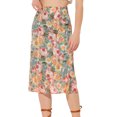 thumbnail image 1 of Allegra K Falda Midi De Gasa De Verano Con Estampado Floral Para Mujer Verde S, 1 of 5