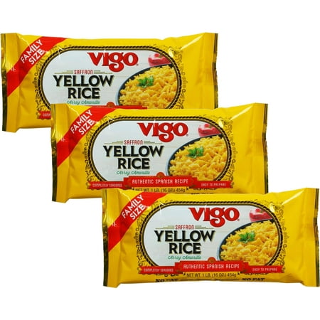 Vigo Saffron - Vigo Yellow Rice with Saffron Spanish Style 1 Lb. 8 Servings per pack. (Pack of 3) Family Size