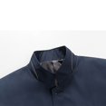 thumbnail image 5 of SWSMCLT Men's Long Sleeve Casual Jackets & Coat Button Down Single Breasted Windbreaker Lightweight Slim Fit Fall Top Winter Mock Neck Fashion Navy Small, 5 of 5
