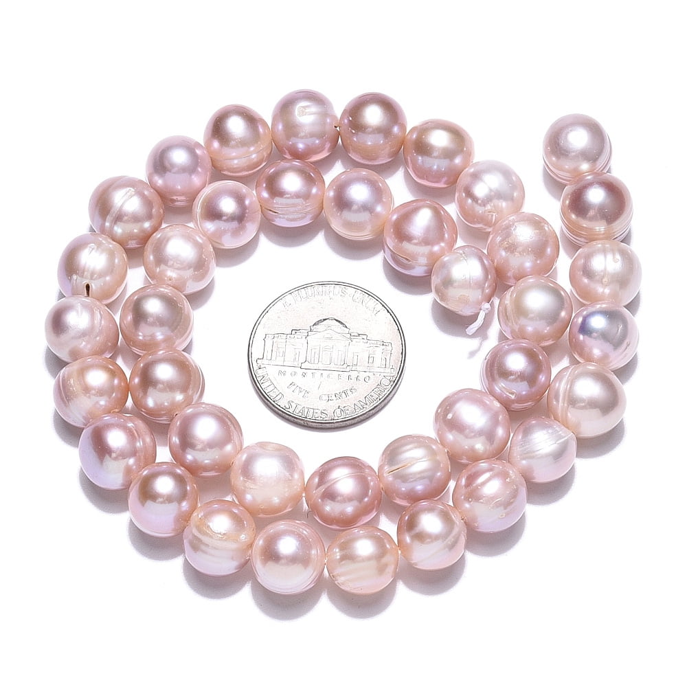 Natural Cultured Freshwater Pearl Beads Strands Potato Rosy Brown 9~10.5x8.5~11mm Hole: 0.6mm about 39pcs/strand 14.65~14.88 inch(37.2~37.8cm)