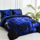 thumbnail image 2 of Juego de edredón WONGS BEDDING, color azul, tamaño king, 7 piezas, microfibra, 2 of 7