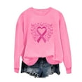 thumbnail image 4 of Women's Breast Cancer Awareness Sweatshirt: Pink Ribbon Crewneck Pullover - Survivor Strength Graphic Top Long Sleeve Casual Cause Support Wear, 4 of 4