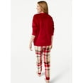 thumbnail image 3 of Joyspun Women's Plush Long Sleeve Top and Pants Pajama Set, 2-Piece, Sizes XS to 3X, 3 of 3
