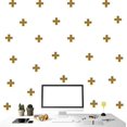 thumbnail image 1 of 125 Pcs/Swiss Cross Gold Plus Sign Wall Decals 2 Inch- Removable Wall Decals for Kids Room Decoration + Vinyl Decor by Bugybagy (Gold), 1 of 3
