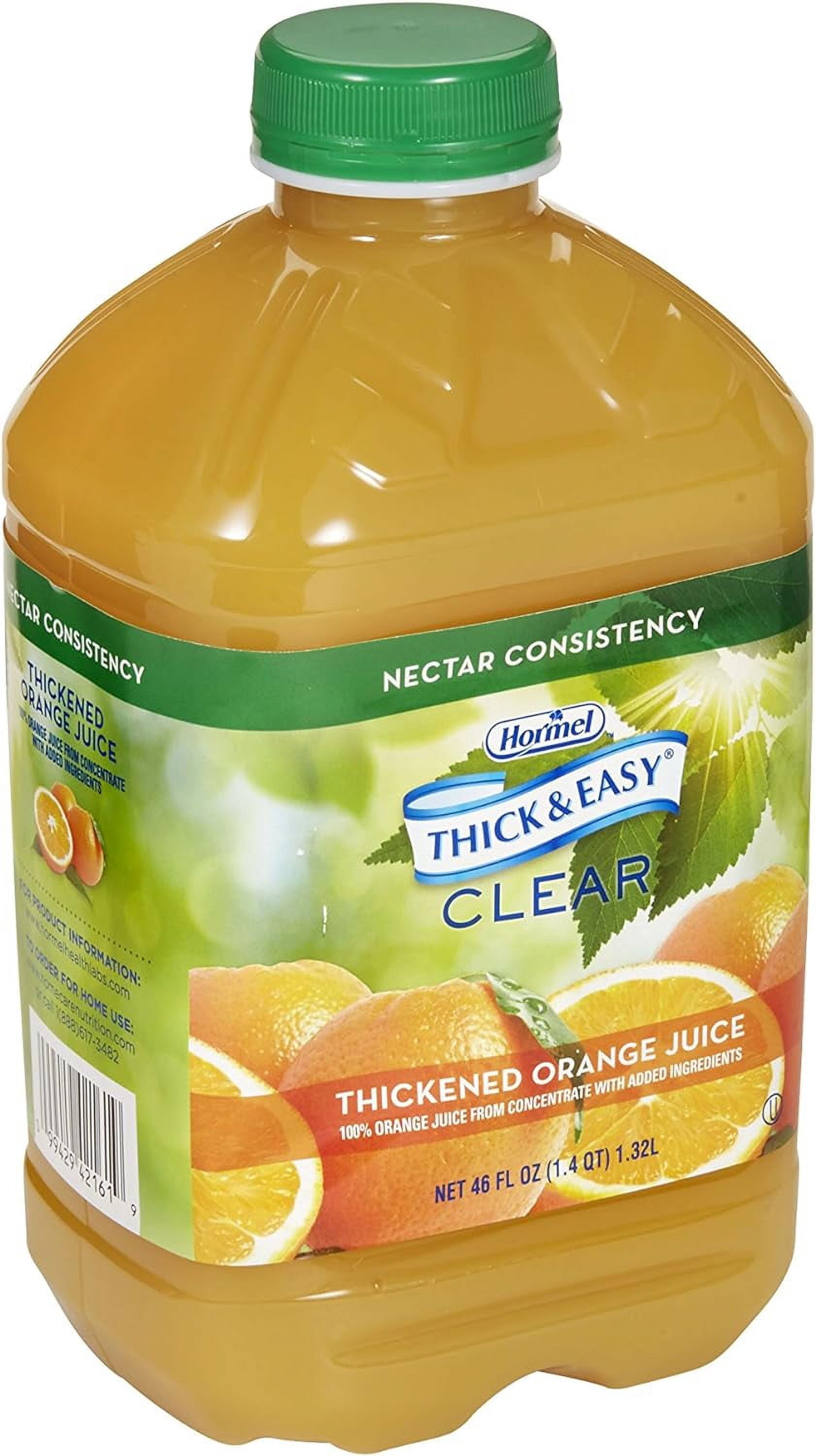 Thick & Easy Clear Thickened Orange Juice, Nectar Consistency, 46 Ounce (Pack of 6)