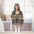 thumbnail image 7 of FORMRS Wearable Blanket Hoodie with Sleeves for Kids Cozy Flannel Sweatshirt, Beige Halloween Skeleton, 7 of 7