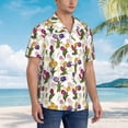thumbnail image 3 of Gukieu Tulips Flowers Print Men's Short-sleeved Shirts, Button-down Lapel Hawaiian Shirts, T-shirts, Beach Vacation Summer Casual Wear,3X-Large, 3 of 7