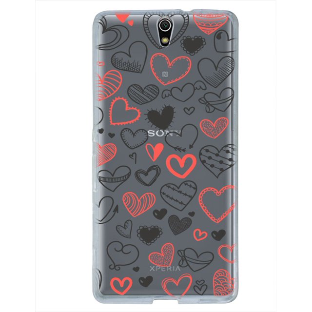 Funda Protector para Sony C5 Ultra InstaCase Antigolpes Corazones Lineas