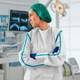 thumbnail image 6 of Microporous, With Sleeves, Elastic Wrists Hospital Gowns 25 Pack (Large, Women's and Men's), 6 of 7