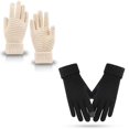 thumbnail image 1 of Guantes KAIYANG de punto de jacquard cálidos para invierno para parejas negro beige 2 pares, 1 of 2