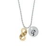 thumbnail image 2 of Delight Jewelry Goldtone Paw Prints Infinity Silvertone Script Initial Disc - P - Charm Necklace, 20"+3", 2 of 4