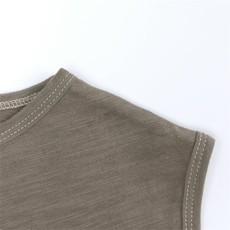 

Cathalem Muscle Shirt Toddler Kids Girls Boys Short Classic Loose Soft Sleeveless Solid T Shirt Tee Tops Boys Undershirts Size 8 Shirt Grey 9 Months