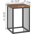 thumbnail image 2 of Small End Table, Rustic Square Side Table for Living Room, Wood and Metal Night Stand Bedside Table for Bedroom Office, Walnut, 2 of 18