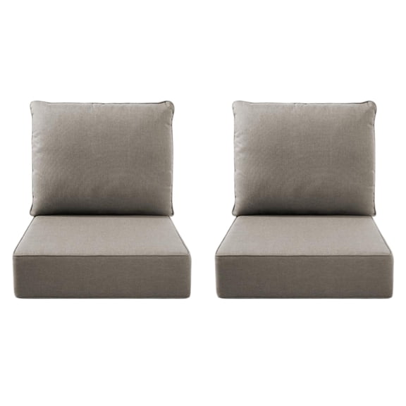 Joyofarm 24" x 22" x 6" Outdoor Chair Cushions for Patio Furniture, Deep Seat and High Back for Patio Rocking Dining Chair and Couch, Gray (Set of 2)