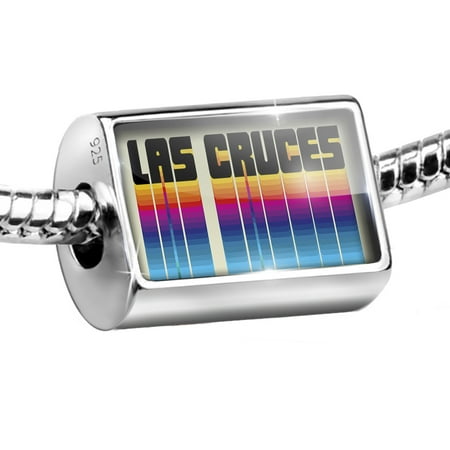 Neonblond Charm Retro Cites States Countries Las Cruces 925 Sterling Silver Bead