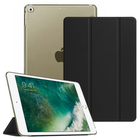 Ipad Keyboard Case White Fintie iPad 9.7 Inch 2018 2017 Case for iPad Air/ Air 2, 6/5th Gen - Translucent Frosted SlimShell Cover, Black ()
