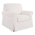 thumbnail image 1 of OSP Home Furnishings Ashton Slipcover Round Arm Chair, Ivory, 1 of 5