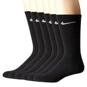 NIKE Unisex Performance Cushion Crew Socks with Band 6 Pairs, White/Black, Medium