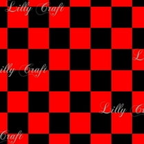 Lilly Craft One Inch Red and Black Checkerboard Poly Cotton Fabric - Sold by the Yard - 58" / 59"
