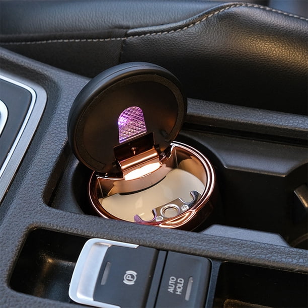 de Olor a Prueba de Humo Lámpara LED Indicadora de Lámpara Portátil Bandeja de Cenizas para Exteriores Viajes de Oficina en D Macarena Cenicero del coche