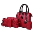 thumbnail image 3 of Bolso de mano de cuero jinwen Monedero del bolso de las mujeres rojo, 3 of 8