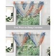 thumbnail image 4 of Orange Navy Blue Coral Sheer Waterfall Valance Curtains for Window, Summer Beach Coastal Rustic Rod Pocket Sheer Topper Swag Curtains for Living Room, Kitchen 38.5"W x 47.2"L, 1 Panel, 4 of 7
