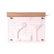 American Art Decor Tipsy Wall Decor with Purple LED Featuring Drinks - 13.98" x 11.0"