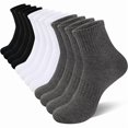 thumbnail image 1 of Chenchen Mens Ankle Socks Cotton Quarter Thin Ankle High Mini Crew Socks for Men 6 Pairs, 1 of 1