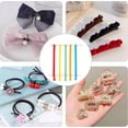 thumbnail image 5 of 1set Hanging Hair Pin Storage Frame Hair Bow Holder with Plastic Hook Wooden Sticks & Polyester Ribbon Rectangle Colorful 3.1~89x1.4~2.2x0.2~1.4cm 9pcs/set, 5 of 5