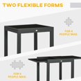 thumbnail image 3 of Table à Manger d'Extérieur Extensible - Table de Patio en Aluminium Noir et Verre Trempé, 63 Pouces / Parfaite pour les Réceptions dans la Cour Arrière, la Terrasse et le Jardin, 3 of 7
