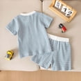 thumbnail image 4 of NOLDARES Baby Boy Summer Clothes 2 Piece Outfit Short Sleeve Letter T-Shirt Casual Shorts Blazer,18-24 M, 4 of 4
