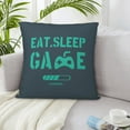 thumbnail image 6 of ZICANCN Game Slogan Print Green Throw Pillow Covers, Bed Couch Sofa Knit Decorative Pillow Covers for Living Room Farmhouse, 20"x20", 6 of 8