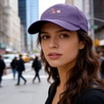 thumbnail image 4 of Vintage Washed Baseball Cap, Hand Embroidered Flower Design Trucker Style Hat, Adjustable Sun Hat for Women Men, Casual Outdoor Unisex Cap for Daily Wear - Purple, 4 of 4