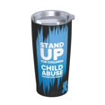 thumbnail image 2 of Taza térmica portátil de acero inoxidable con pajita, aislada, para viajes, con el tema del mes de concientización sobre la prevención del abuso infantil, de 20 oz, color blanco, 2 of 7