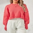 thumbnail image 3 of Ladies‘ Solid Color Knit Sweater with Long Sleeves and Loose Fit, 3 of 9