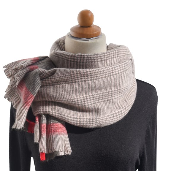 Prolriy Scarf for Women Autumn and Winter Colorful Plaid Shawl Thickening Warm Fringe Scarf Womens Scarf A