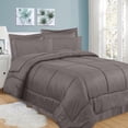 thumbnail image 1 of Sweet Home Collection 8 Piece Comforter Set Bag with Unique Design, Bed Sheets, 2 Pillowcases & 2 Shams Down Alternative All Season Warmth, King, Greek Key Gray, 1 of 1
