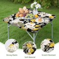 thumbnail image 4 of Pioneer Flower Floral Print Pattern Square Fitted Tablecloth with Elastic Edge,Square Table Cover,Washable Elastic Table Cover for Home Kitchen Party Decor 36"x36", 4 of 6