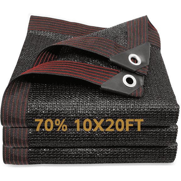 ZPARNO 70% Garden Shade Cloth, 10 x 20FT Mesh Tarp with Grommets, Sun Shade Cloth for Garden, Outdoor Sun Shades for Plant Cover, Greenhouse, Garden, Pergola