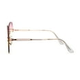 thumbnail image 3 of Womens Glitter Eyebrow Round Rimless Fashion Sunglasses Gold Pink Yellow, 3 of 4