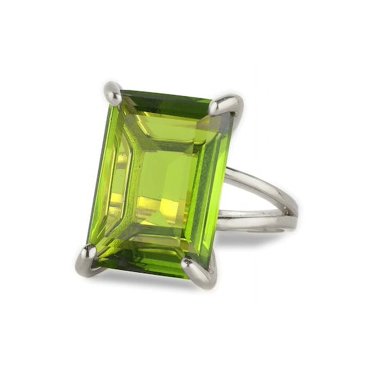 August Birthstone Ring Peridot Ring Rectangle Ring Emerald Cut Ring Gemstone Ring Cocktail Ring Statement Ring Â· Bridal Ring