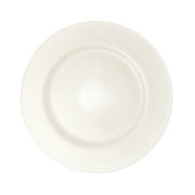 Simply Elegant 13-inch Glass Round Charger Plates (4-Set) Full Stripe Fluting Shape and Metallic Finish (White)