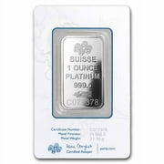 Pamp Suisse Lady Fortuna 1 oz Platinum Bar in Assay