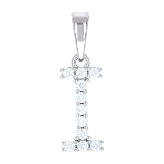 925 Sterling Silver Unisex 0.35ct Moissanite Letter Name Personalized Monogram Initial I Alphabet Charm Pendant Necklace