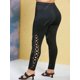 thumbnail image 4 of Tallas grandes cortadas láser leggings Rosegal Pantalones de talla grande, 4 of 5